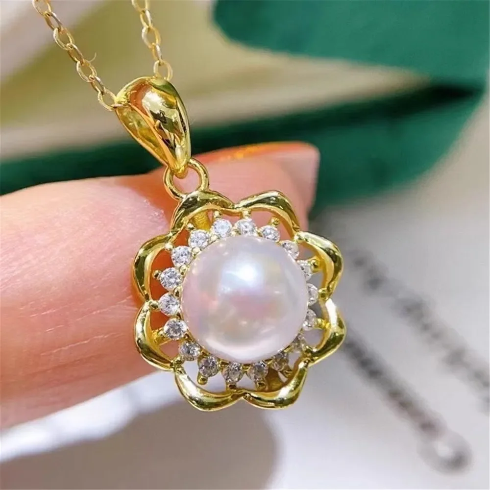 Classic Pearl Pendant Accessory 18K Plated Gold Pendant Settings Jewelry Findings Parts Fittings Connection Accessories D172