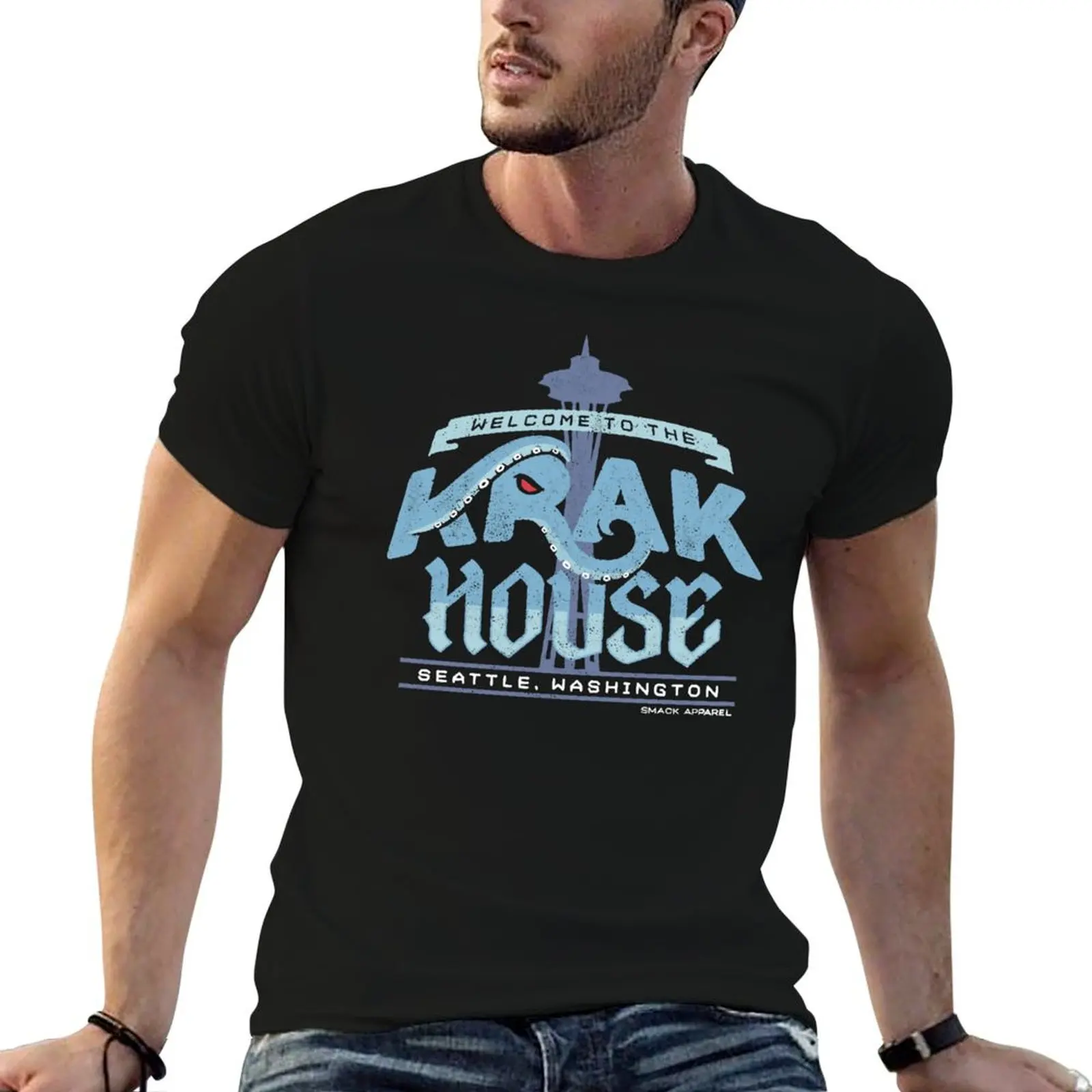 Bienvenido a la casa de Crac Krak, camiseta de Hockey de Seattle, camisetas de algodón con estampado personalizado, camiseta de alta calidad