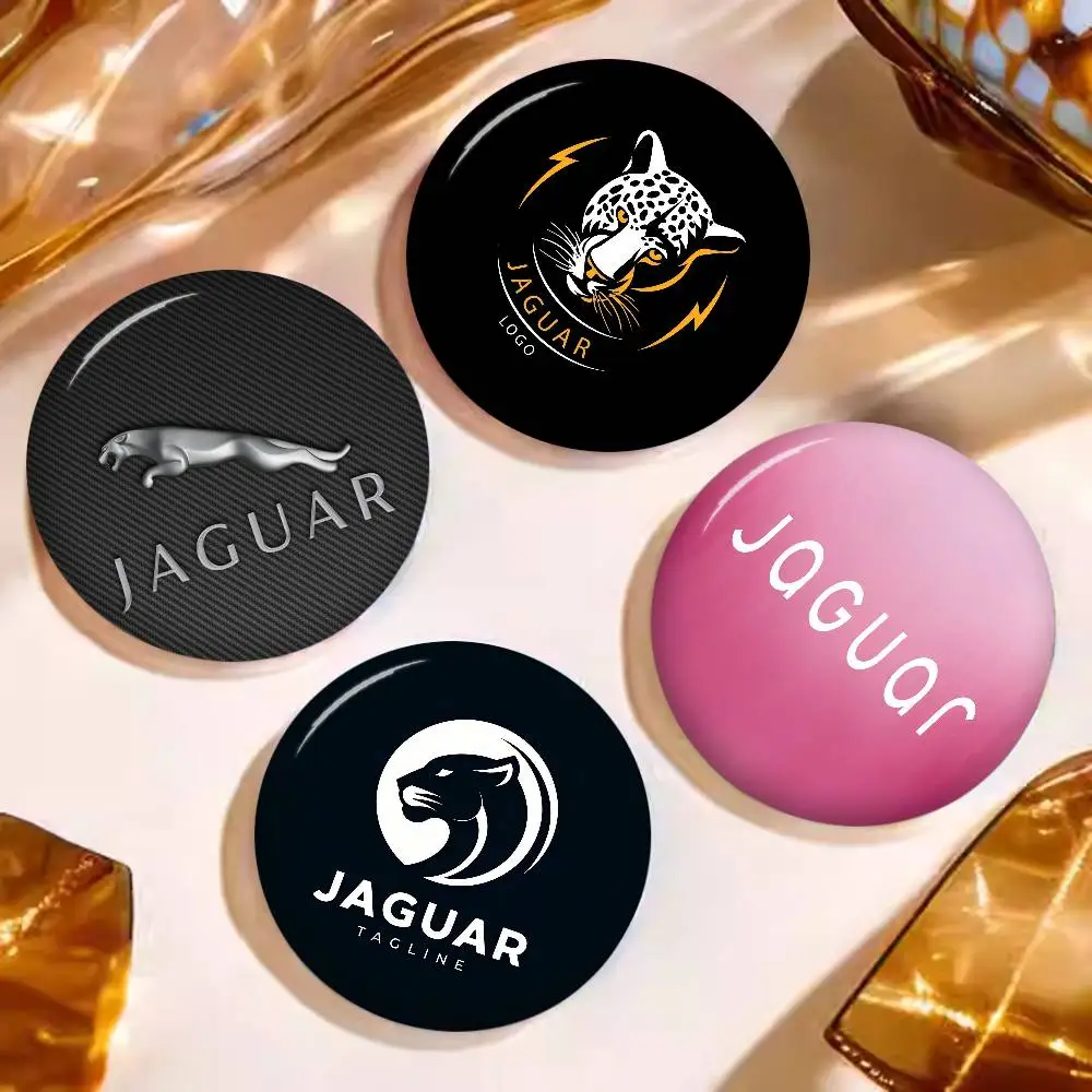 J-Jaguar Sleek-Luxury Creative Pins Funny Round Snap-in Brooch Badge Backpack Hat Accessories Jewelry Gifts for Friend