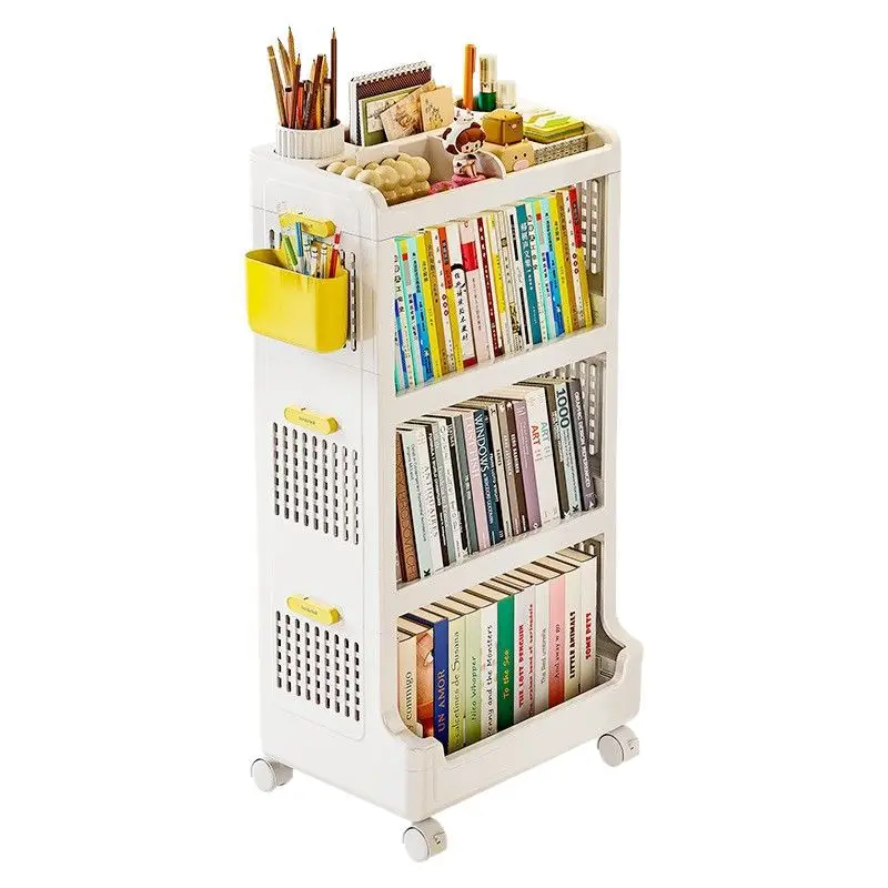 

-For Japanese Creative Household Storage Rack Kitchen Organization Multi Tier Shelf Bookshelf Floor Movable A178306&