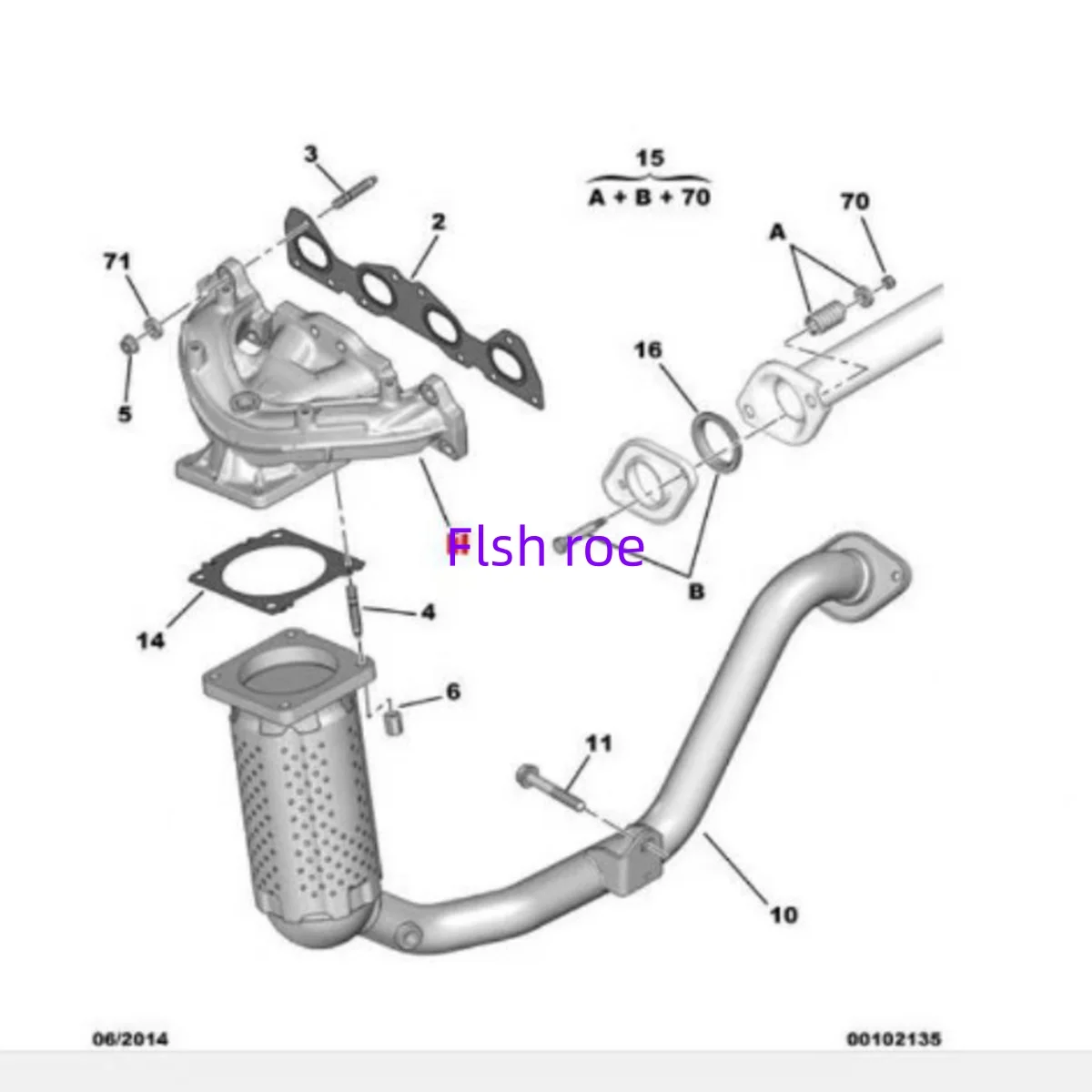 

Выпускной коллектор (передний) 9636962580 0341G2 подходит для P-eug-eot 207 307 308 C-itro-en C2C3 1.4
