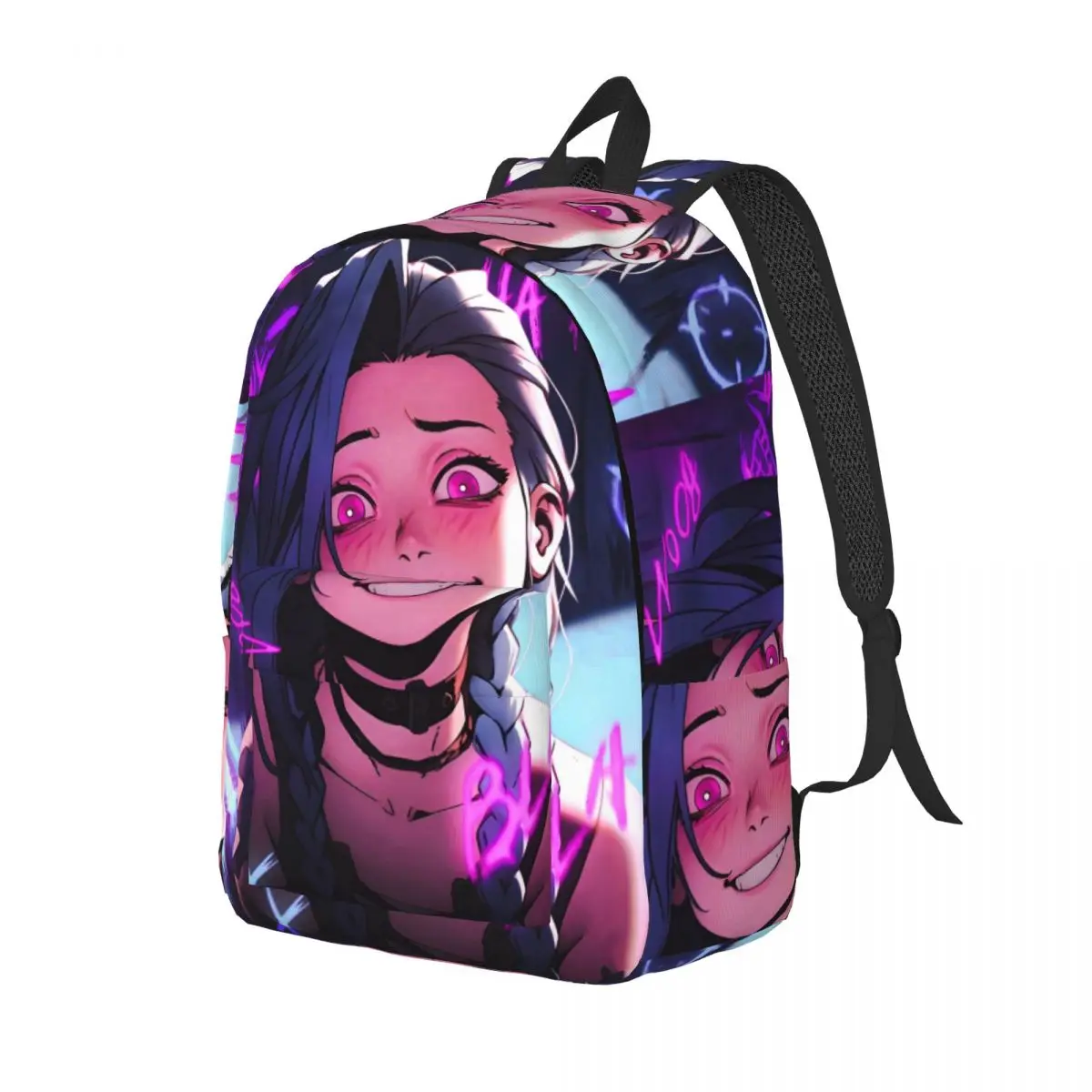 Jinx Anime Classical Backpack Gift Student Business Arcane Game Daypack for Men Women Laptop Computer Shoulder Bag