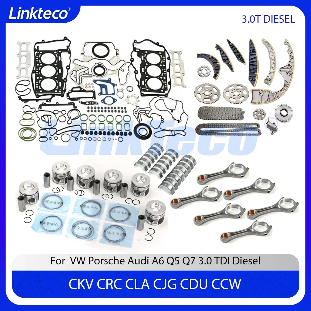 

Full Head Gasket Set Piston Timing Kit Fit 3.0 TDI Diesel CKV CRC For 11-18 Audi A4 A6 A7 A8 Q5 Q7 Touareg Porsche Cayenne
