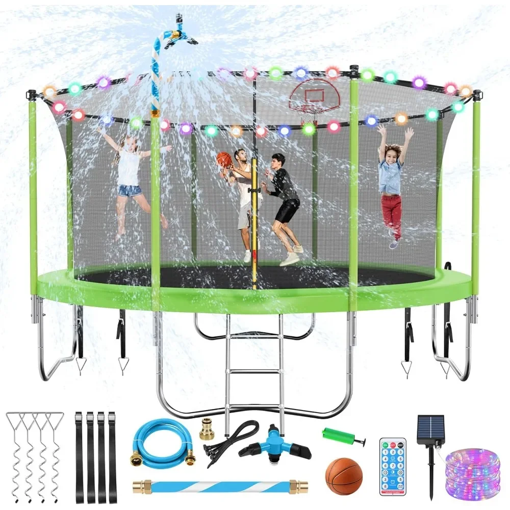 Trampoline for Kids and Adults, Large Outdoor Trampoline with Enclosure, Backyard Trampoline