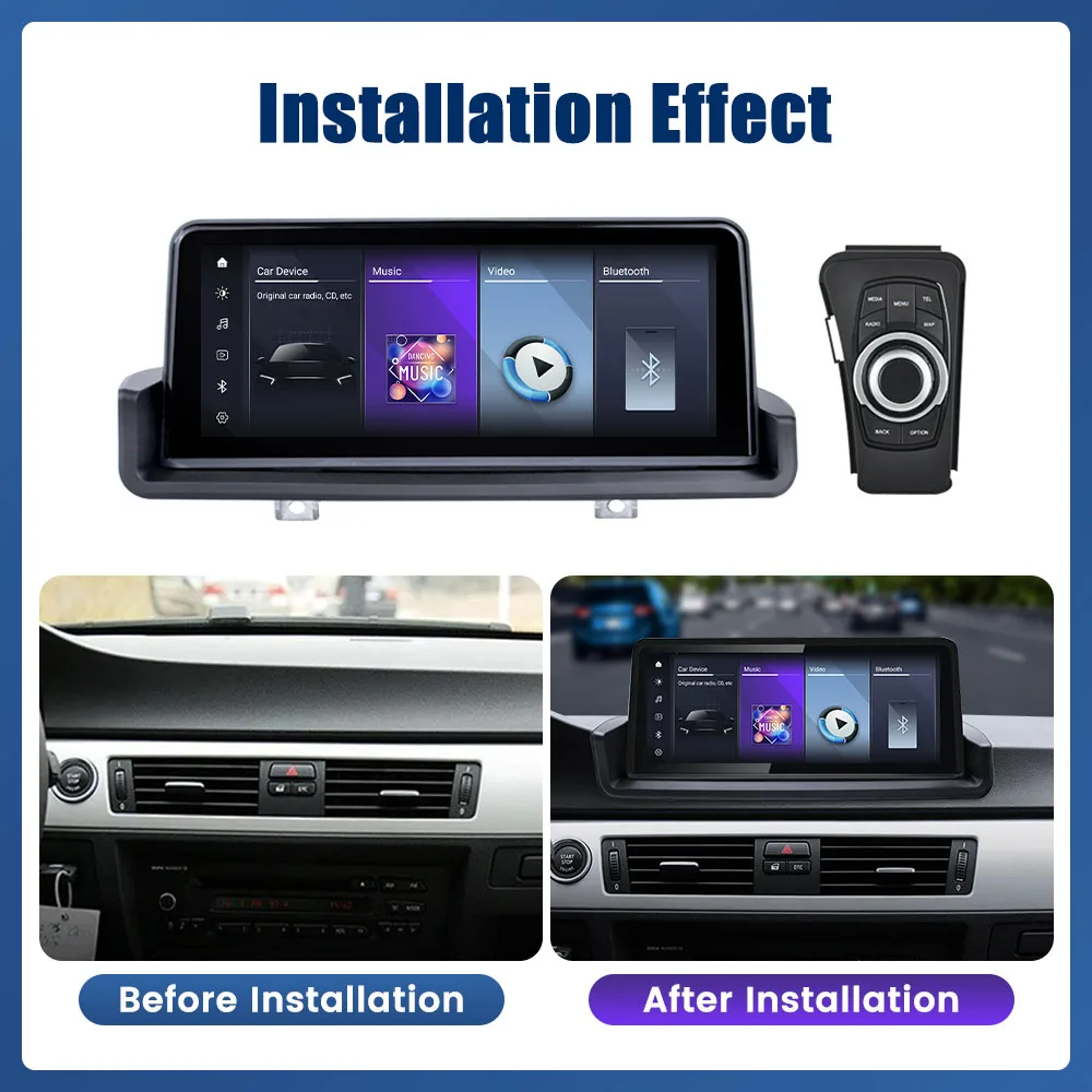 10.25” Car Radio，BMW 3 Series E90 2006-2011 No Screen GPS Navigation Multimedia Display Head Unit Video Player Carplay