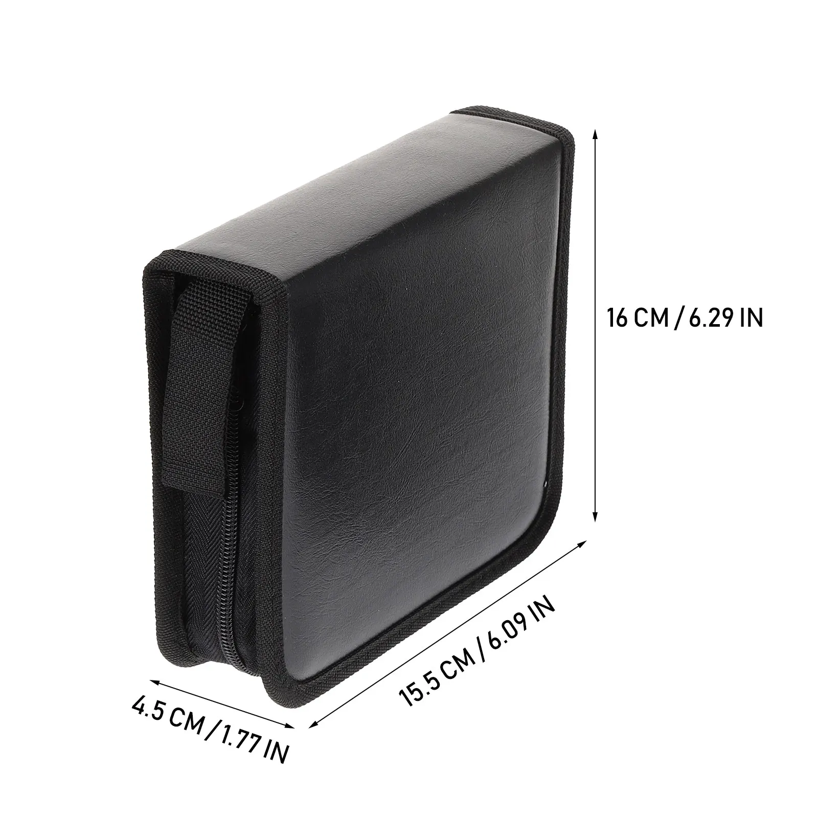 

3 Pcs Disc CD Package DVD Holder Storage Rack Case Black Pu Imitation Travel Wallet