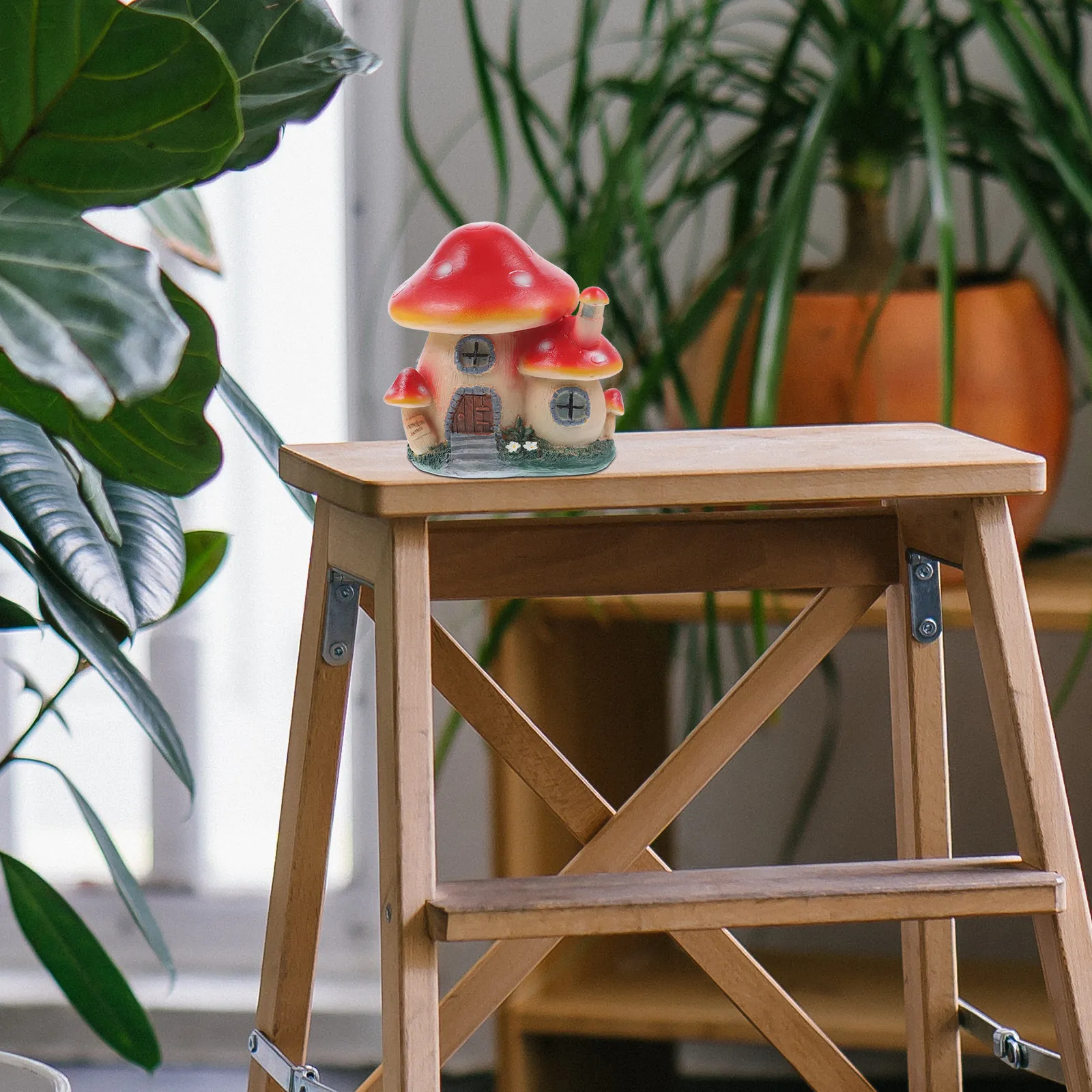 妖精のきのこハウスのレジン製置物。卓上用のミニチュア風景庭園 - Bonsai Garden Landscape Design のレビューと価格