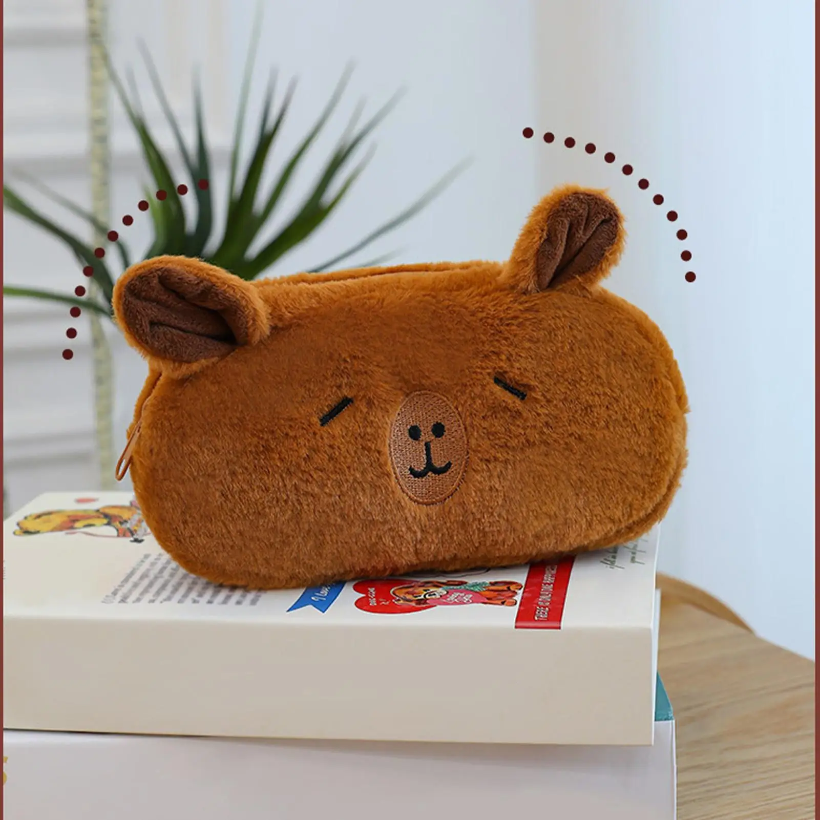 

Capybara Pencil Pouch Cute Capybara Pen Box With Zipper Plush Pencil Box For Kids Students School Supplies Stationery Storage