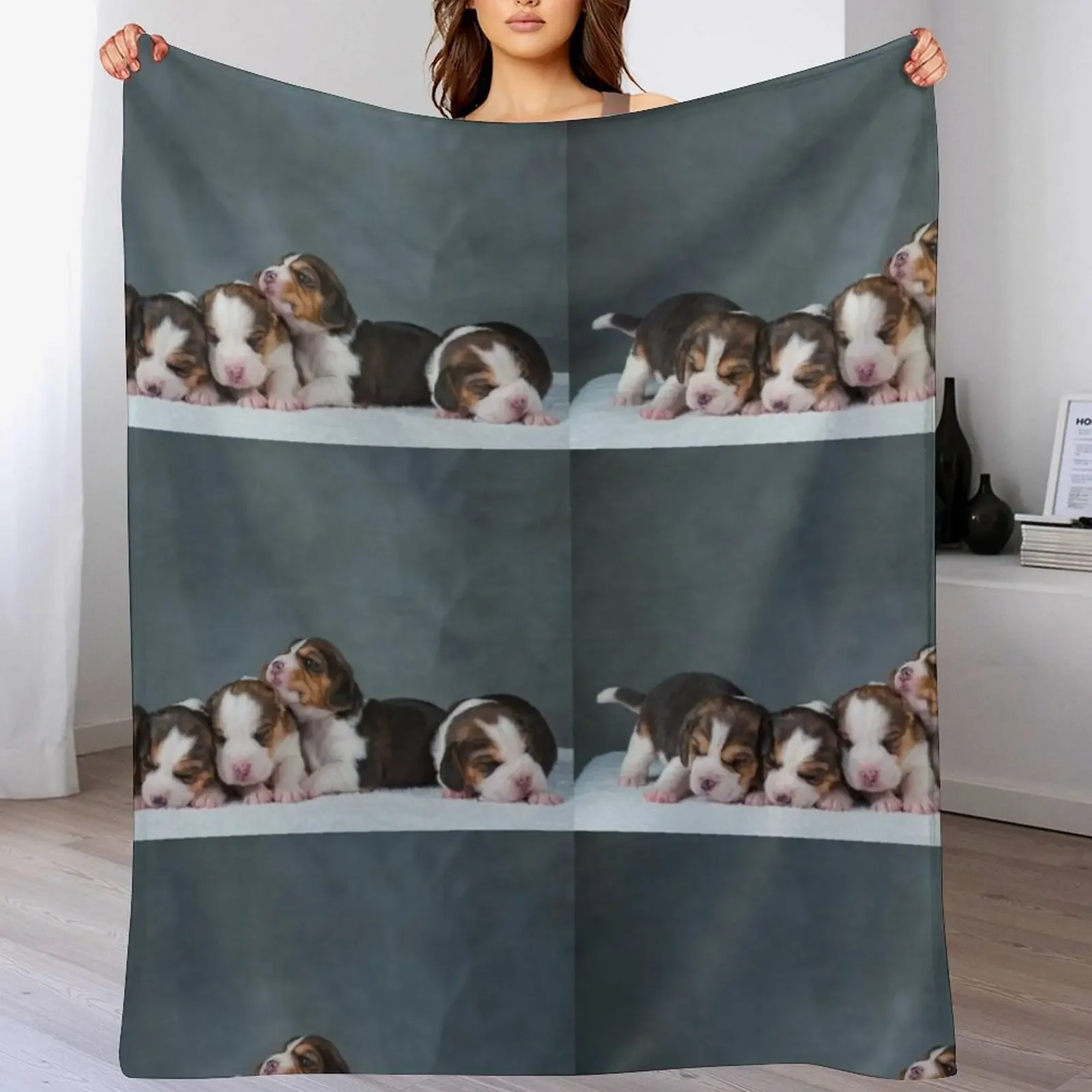 

New Cute newborn beagle puppies Throw Blanket manga christmas gifts valentine gift ideas sofa bed Blankets