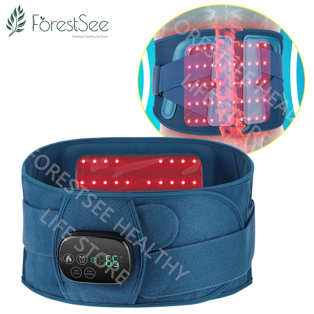 Rechargeable 660nm 850nm Red Light Relieves Muscle Soreness Back Support Massager Waist Heating Massage Belt