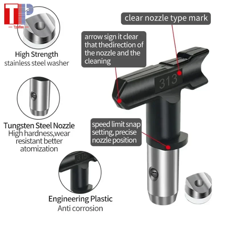 Реверсивный поворотный шарнир сопла 3600 фунтов на квадратный дюйм 517 с удлинителем 11 дюймов, безвоздушный пистолет для распыления краски высокого давления