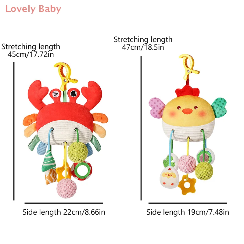 【BBS】Juguete de animación con cordón colgante para cama de bebé, sonajeros para bebé recién nacido, juguetes de cuerda para tirar, juguetes de dibujos animados, juguete educativo Montessori para bebé