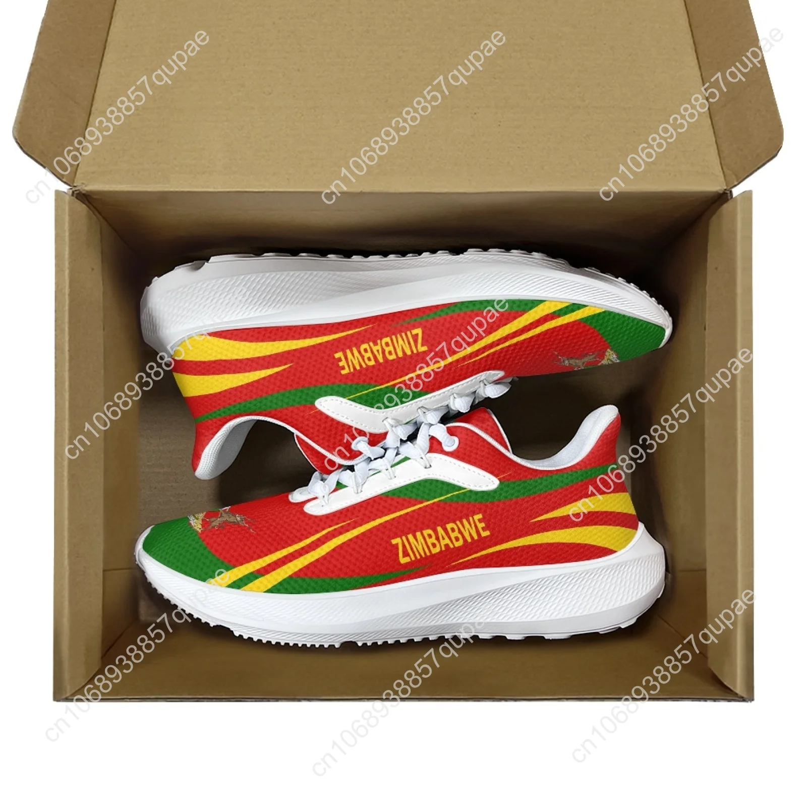 New Sneakers Zimbabwe Flag Girl Boy Running Shoes Comfortable Breathable High Quality Height-increasing Shoe Custom Shoe