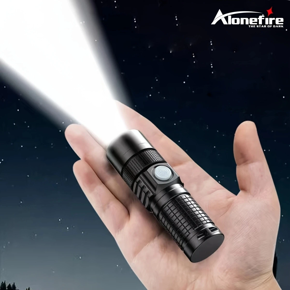 10W Zoom High Bright Palm Small Mini Flashlight Type-C Rechargeable Portable Pocket Hiking Camping Fishing Night llighting Torch