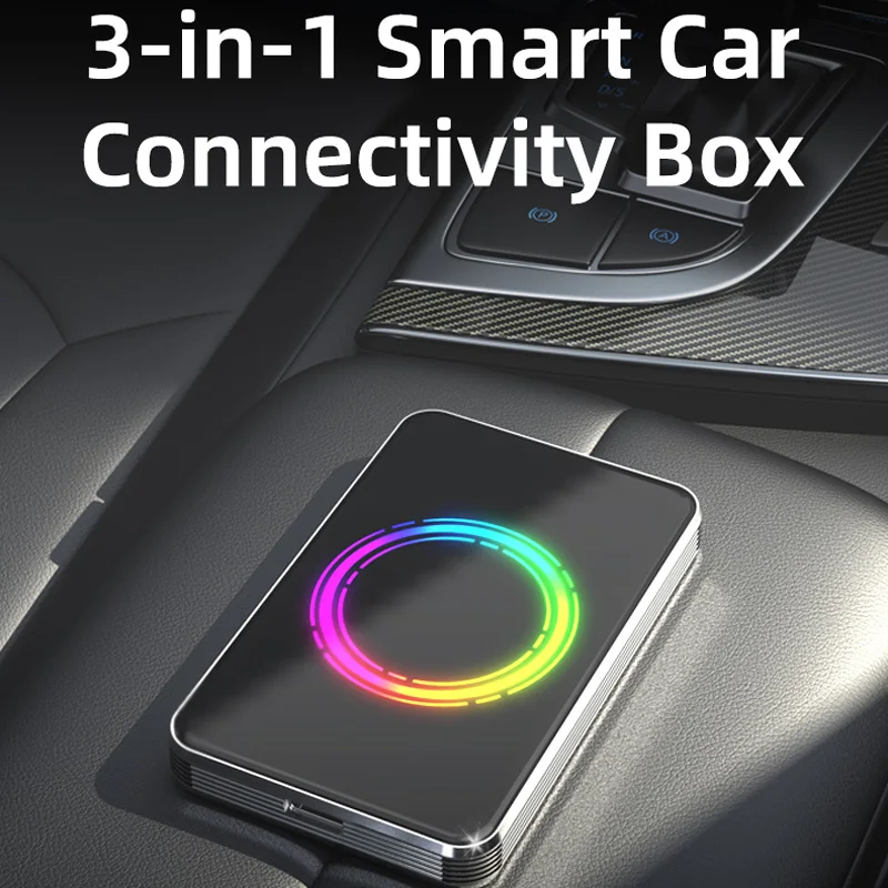 

Беспроводной адаптер Android 12 AI Box 3-в-1 для CarPlay и Android Auto, для YouTube/Netflix/Google Play, 32 ГБ