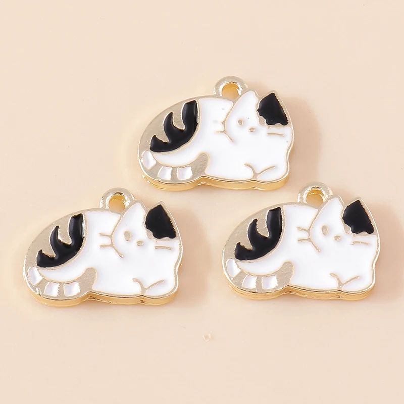 20 Stück Cartoon Tier Charms Emaille Katze Charms Anhänger für Schmuckherstellung Tropfen Ohrringe Halsketten Armbänder Zubehör DIY Geschenk – Detail 12