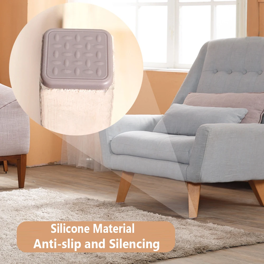 8PCS Mute Selbstklebende Silikon Sofa Stuhl Füße Abdeckung Möbel Bein Pad Boden Schutz