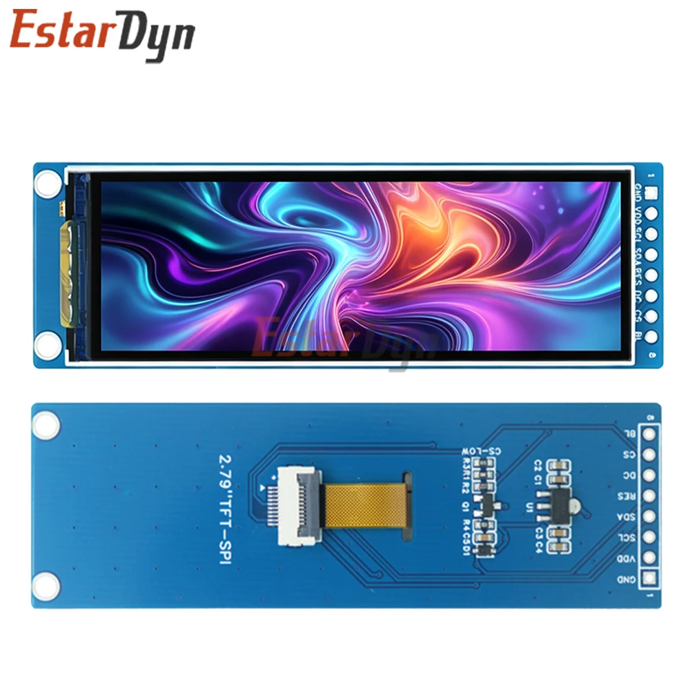 Estardyn 2.79 inch Bar Type TFT LCD Module 142x428 8-pin SPI Display NV3007 Full Color Screen for DIY Electronics