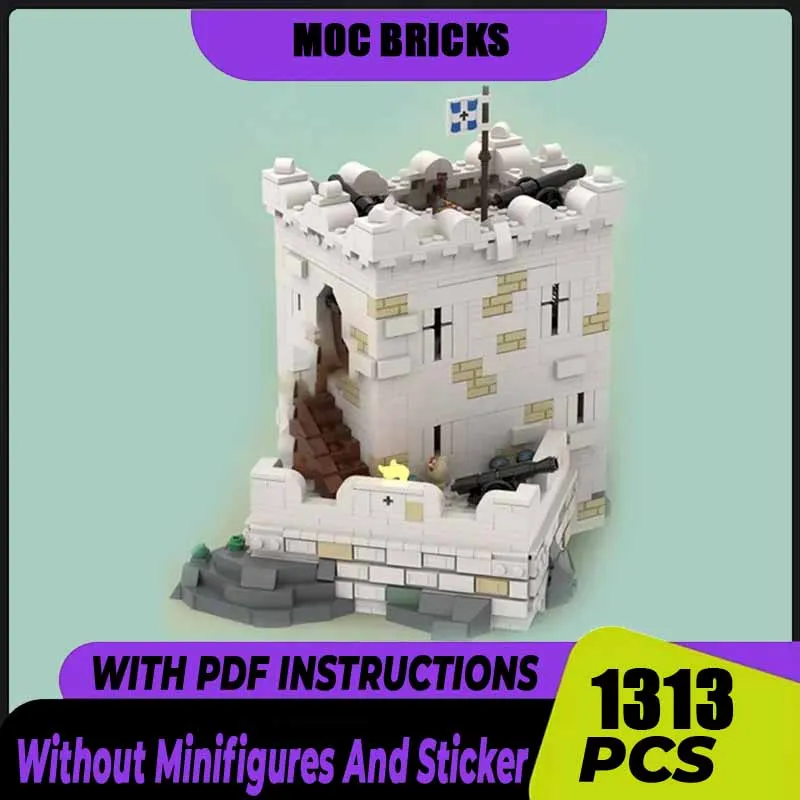 Moc Building Block Modular Imperial Coastal Fortress รุ่นเทคโนโลยีอิฐ DIY Assembly Defense สร้างของเล่นคริสต์มาสของขวัญ