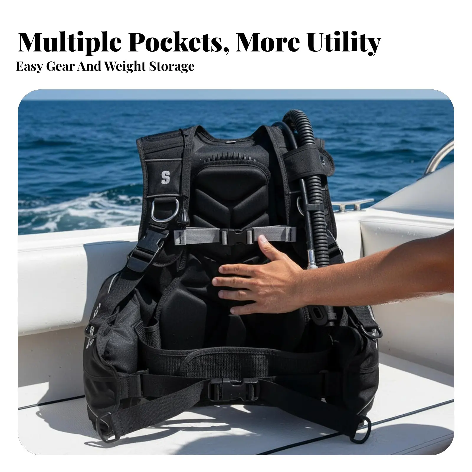 

Diving BCD Jacket, Buoyancy Control Device, Deep Diving Vest, Adjustable, Unisex, Recreational