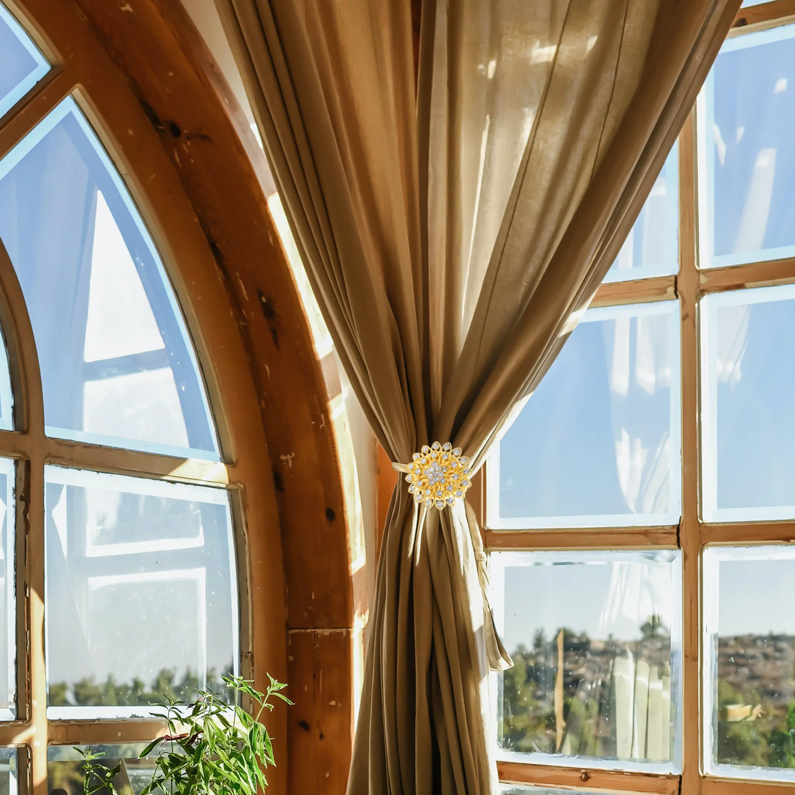 

2Pcs Curtain Buckles Alloy Decorative Strap Tieback for Household Window Door Curtain Holder Rope Wire