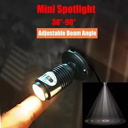 3W Mini Spotlight Zoomable Dimmable Small Beam Angle Surface Mounted Spot Light 12V Display Cabinet Wine Cabinet Decor Lights