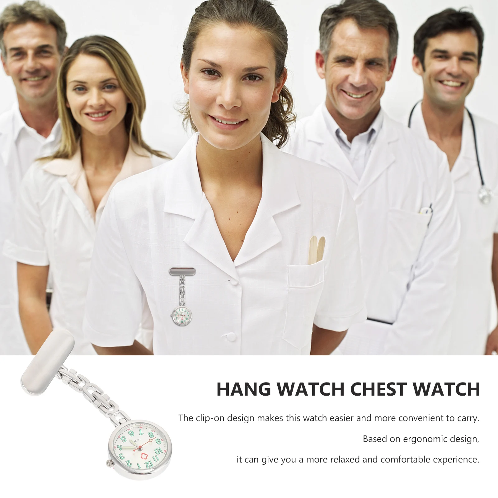 

1pc Medical Luminous Pocket Luminous Hanging For Nurses Nursing Watch Women Fob Watch Women Men Student Gift