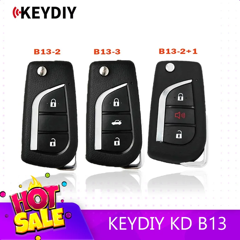 

5pcs KEYDIY KD B13 Universal Remote Key 2/3 Buttons Car Key for Toyota Style KD900 B Series KD-X2/KD-MAX/KD MINI Key Programmer