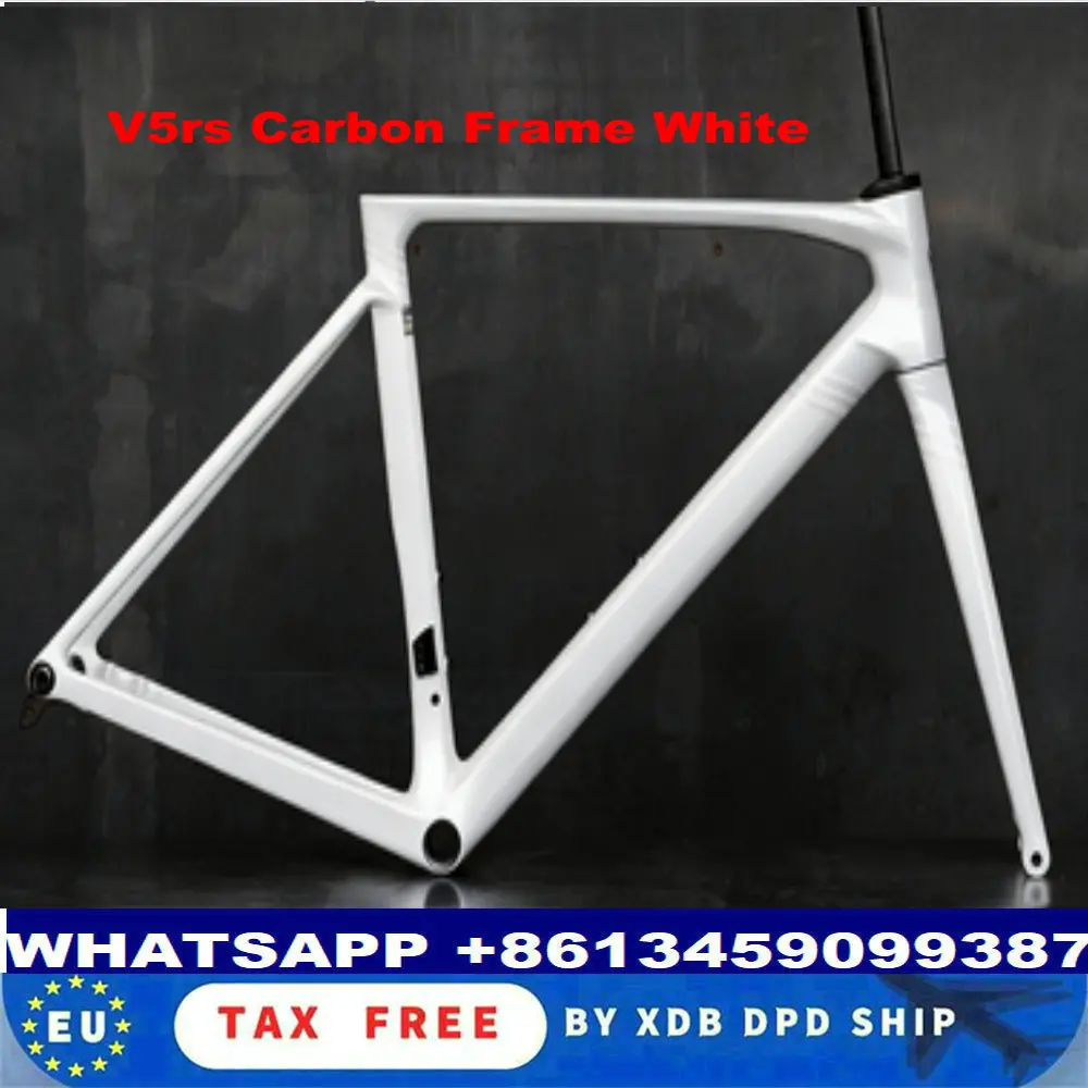 

V5Rs Disc VRWB Size 485 Frameset White Carbon Road Bike Frames Di2/Mechanical handlebars front fork seat tube accessories