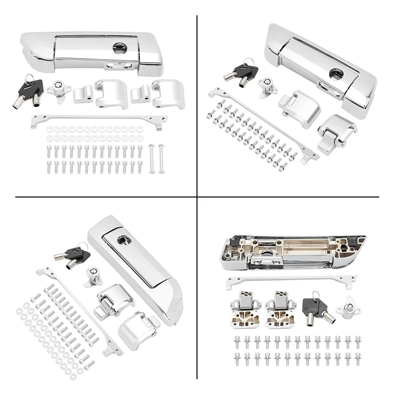 Motorcycle Tour Pak Trunk Latch Lock Hinges with Keys Hardware Fit for Harley Touring Road Street Electra Glide 2014-Up