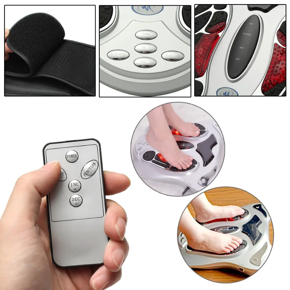 Electric Foot Massager Machine Heat Far Infrared Acupuncture Shiatsu Feet Massage Blood Circulation Device Body Physical Therapy