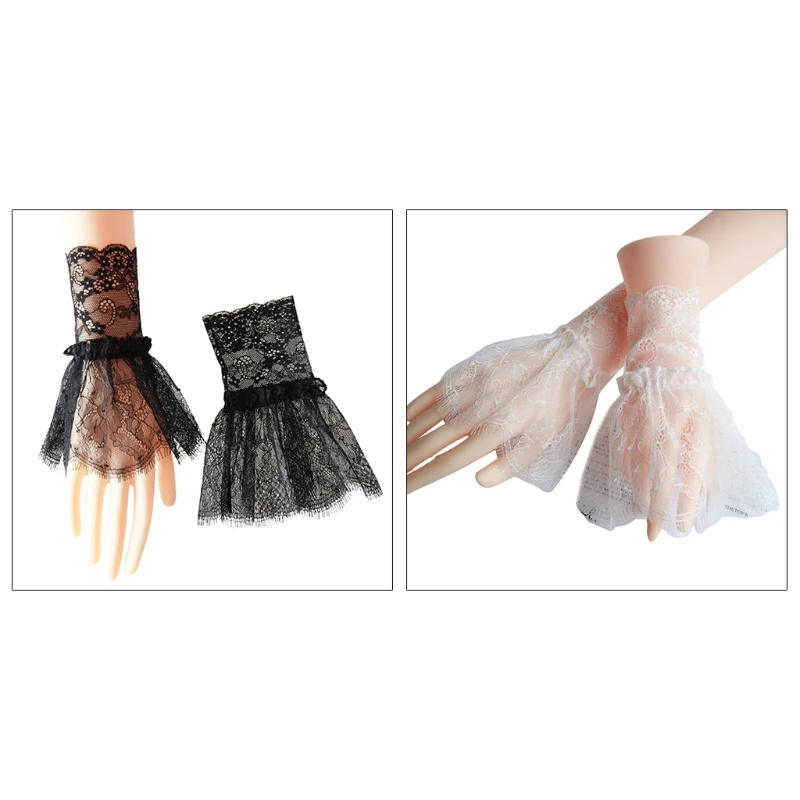 Fashion Lace Wrist Cuffs Lace Detachable Fake Sleeve Cuffs for Women Decoration