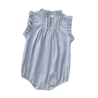 Vintage Linen Cotton Baby Girls Romper Summer Ruffles Lace Infant Bodysuit for Toddler Girls Clothing Children Overalls Outfits 4
