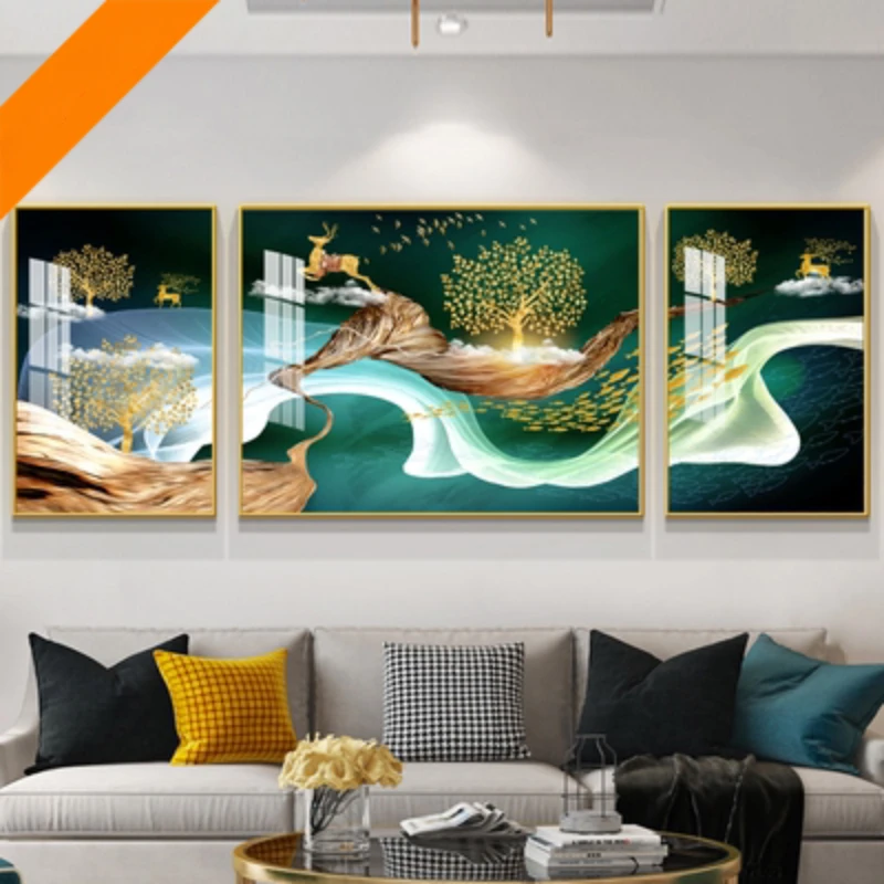 

Modern Animal Painting Living Room Porch Decor Crystal Porcelain Wall Art Landscape Paintings