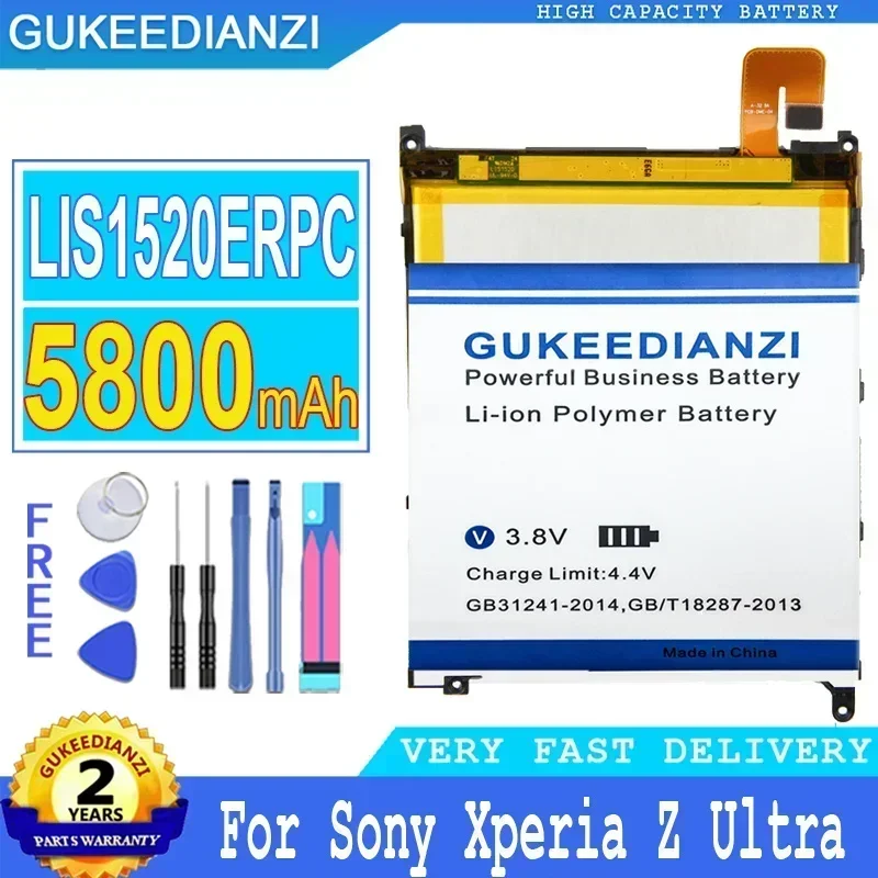 

Rechargeable High Capacity Mobile Phone Batteries 5800mAh For Sony Xperia Z Ultra / ZU / L4 XL39h C6802 C6833 Togari Battery