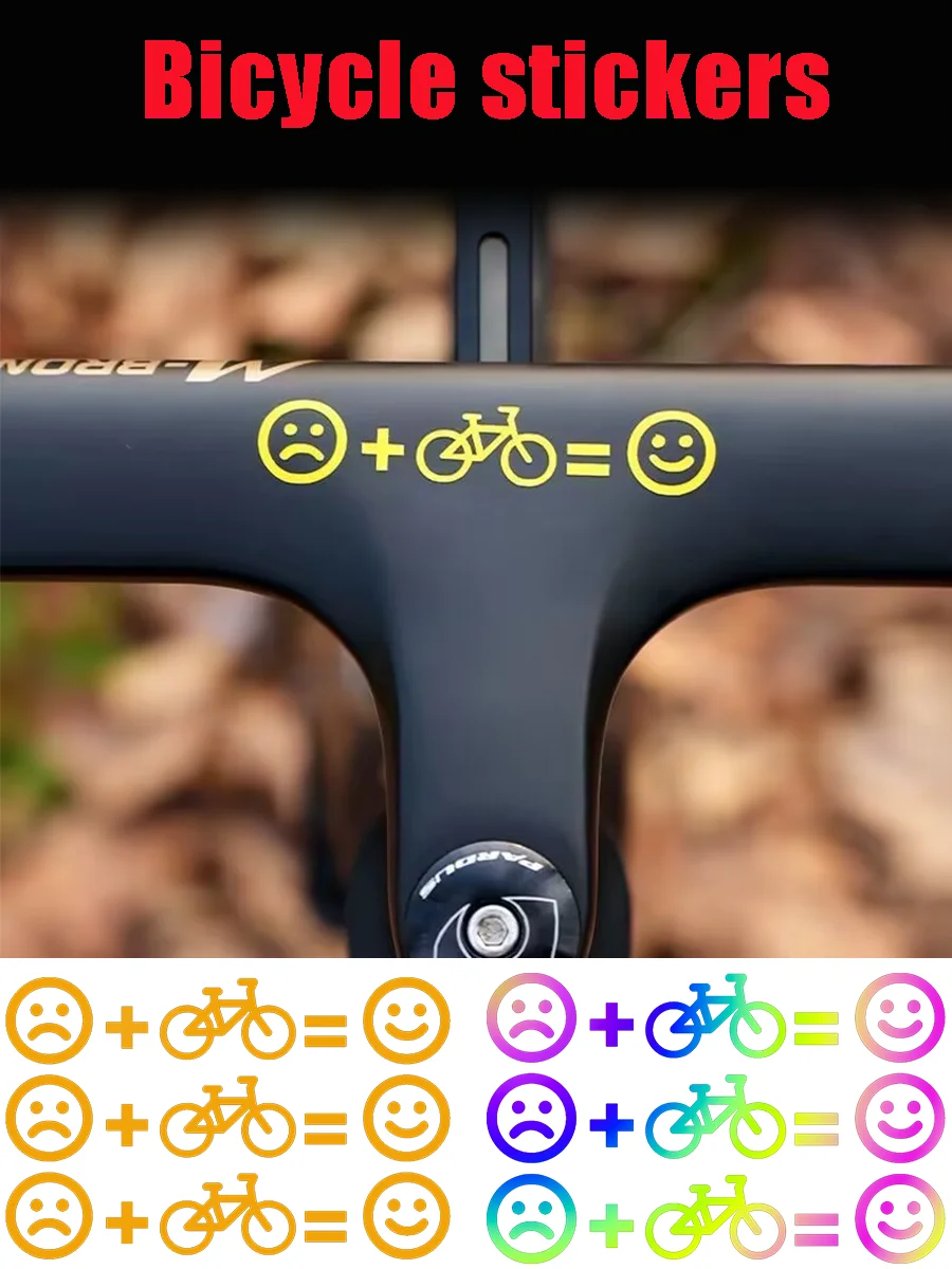 AliExpress NONE 3PCS Bicycle Personality Frames Handle Bar Mudguard Sticker Rainbow Vinyl Mountain Road Bike Protection Decorative Decal
