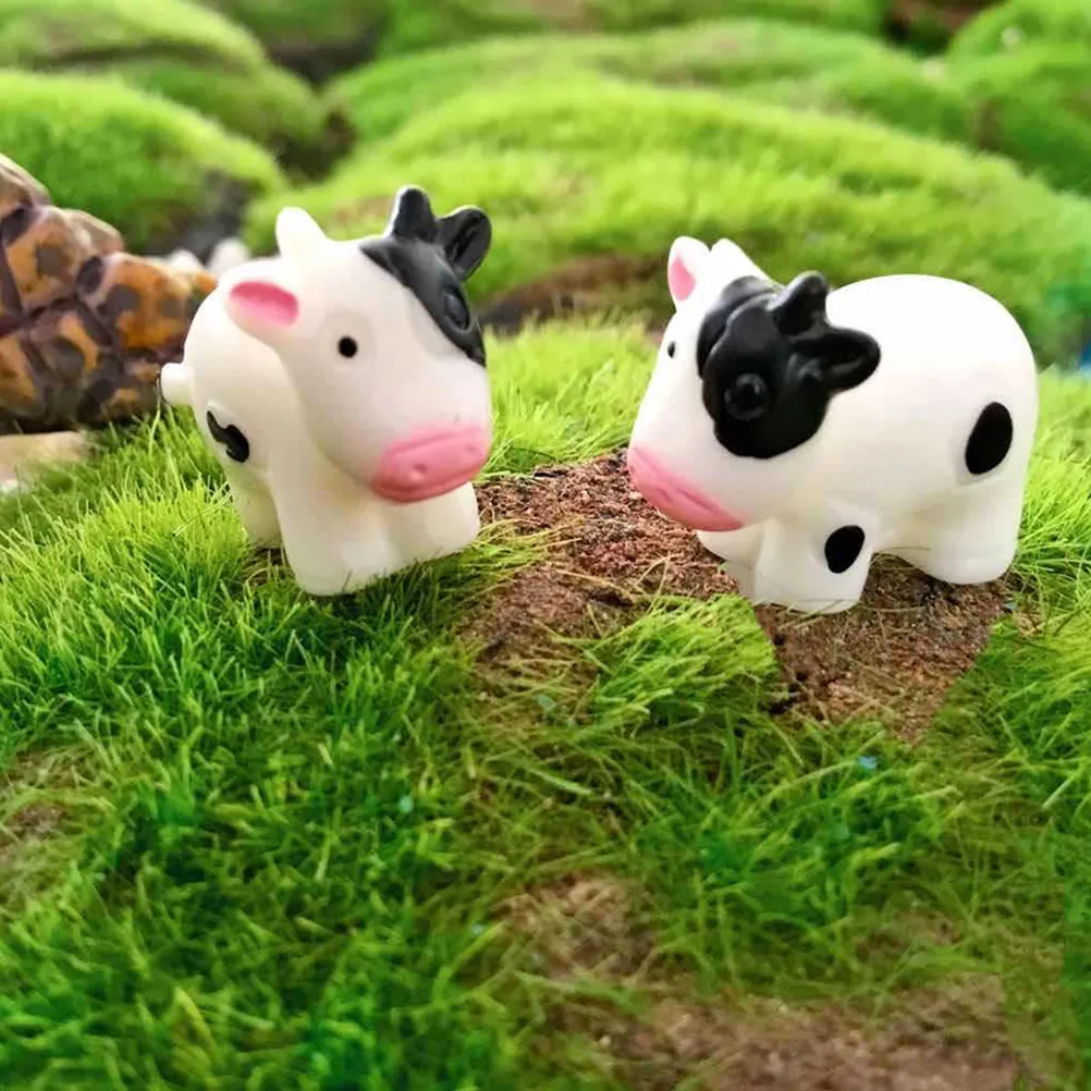 20Pcs Tiny Cow Figurines for Farm Theme Parties Cupcake Toppers Garden Patio Decor Indoor Outdoor Mini Animal Decorations