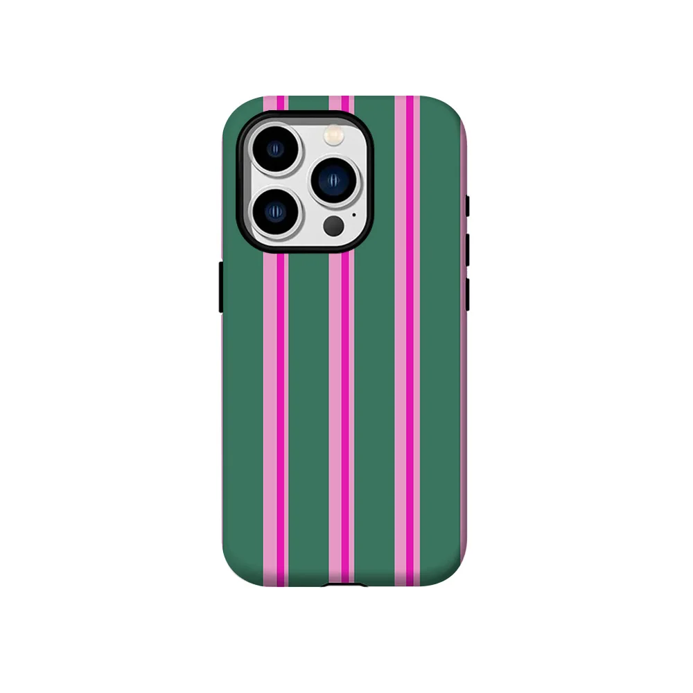 Lucky Clmj Phone Case for iPhone 17 16 15 14 13 12 11  Air Pro Max Plus Luxury Red vertical stripe Double-layer Back Cover