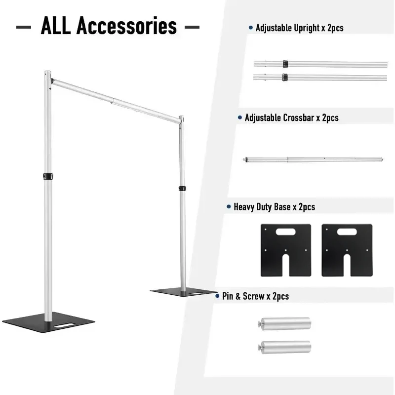 10x20FT Wedding Adjustable Crossbar Pipe&Drape Backdrop Stand portable Aluminum Stand for Mariage Balloon Decoration Party Decor