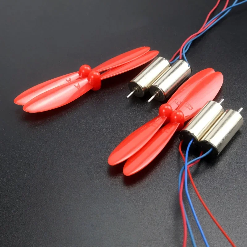 8 x dc 3.7v 50000rpm 716 hollow cup high speed motor with propeller 4 pairs 55mm A/B propellers for DIY micro FPV quadcopter