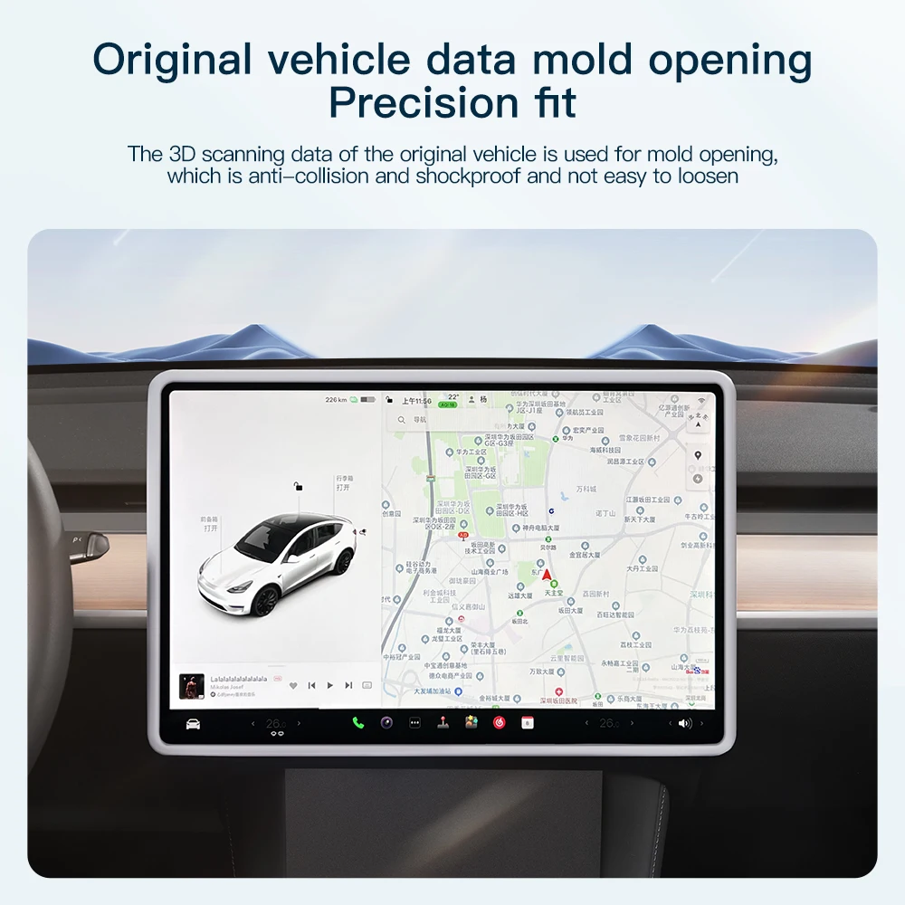 YZ For Tesla Model 3 Y Silicone Protective Trim Cover Central Control Navigation Screen Protector Frame Tesla Car Accessories