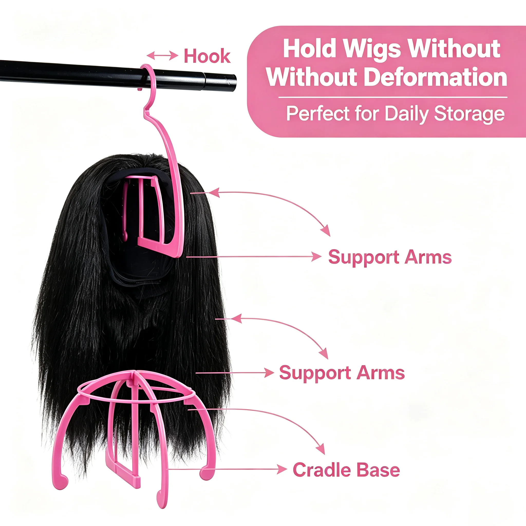 Wig Stands for Multiple Wigs Hanger Display Rack