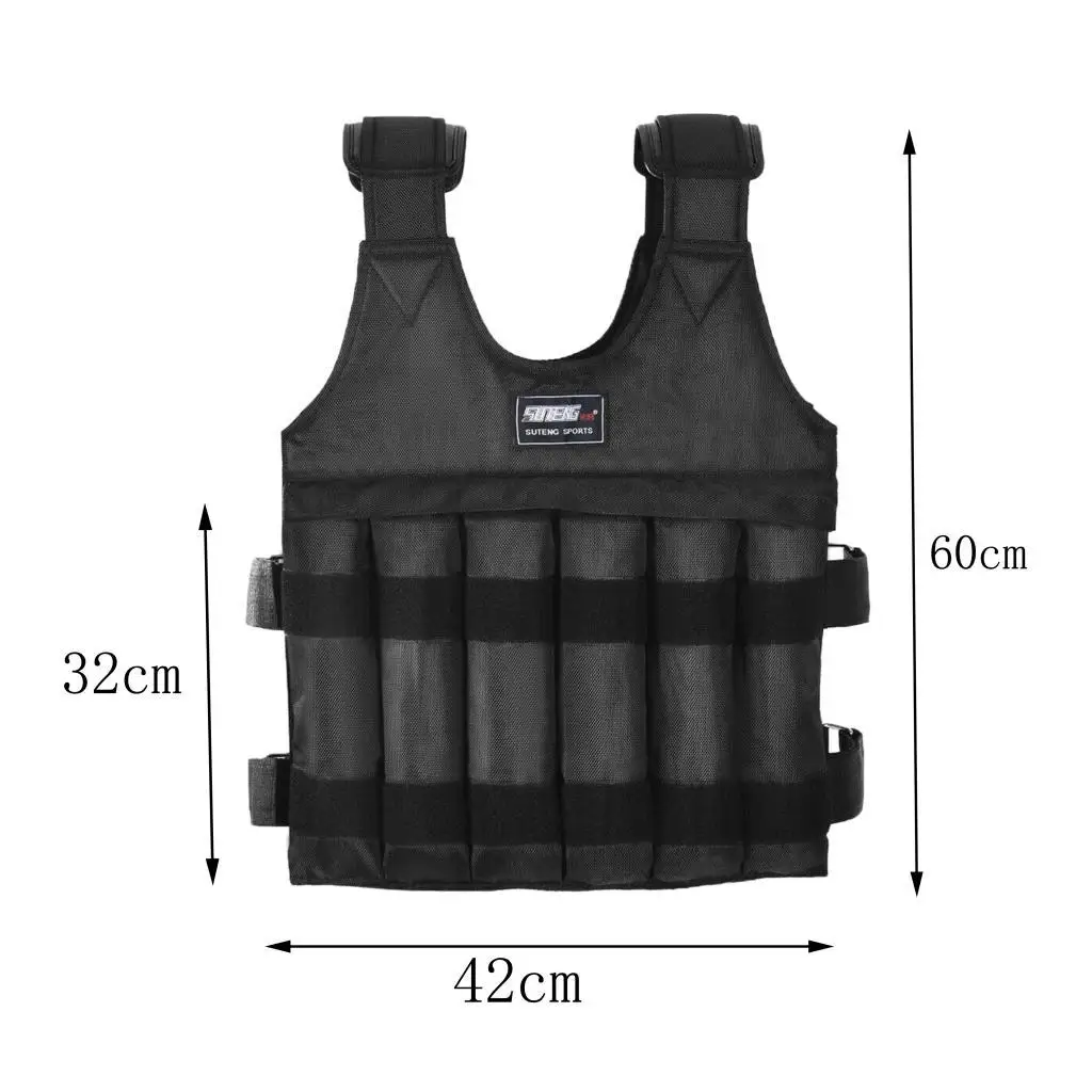 Compression Foam Lining Weighted Vest with Sand or Steel Pockets Weight-bearing Equipment for Strength Training Gym