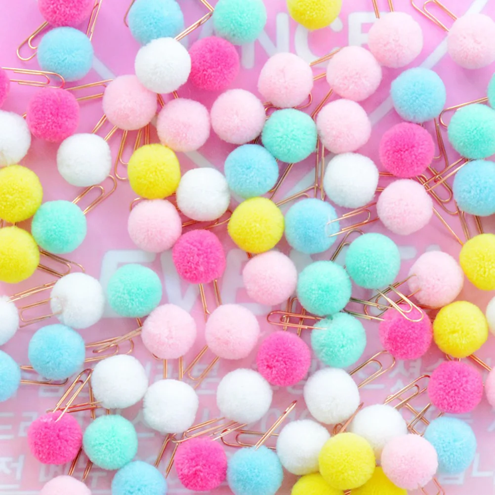 

24pcs Candy Color Ball Paper Clips Kawaii Bookmark Memo Clip For Notes Photos Organization School Office Supplies Metal Clip