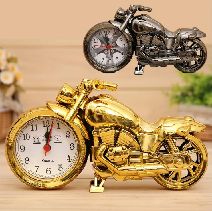 Motorcycle model ornaments, timed alarm clock, creative student bedside alarm clock, bedroom retro motorcycle ornaments