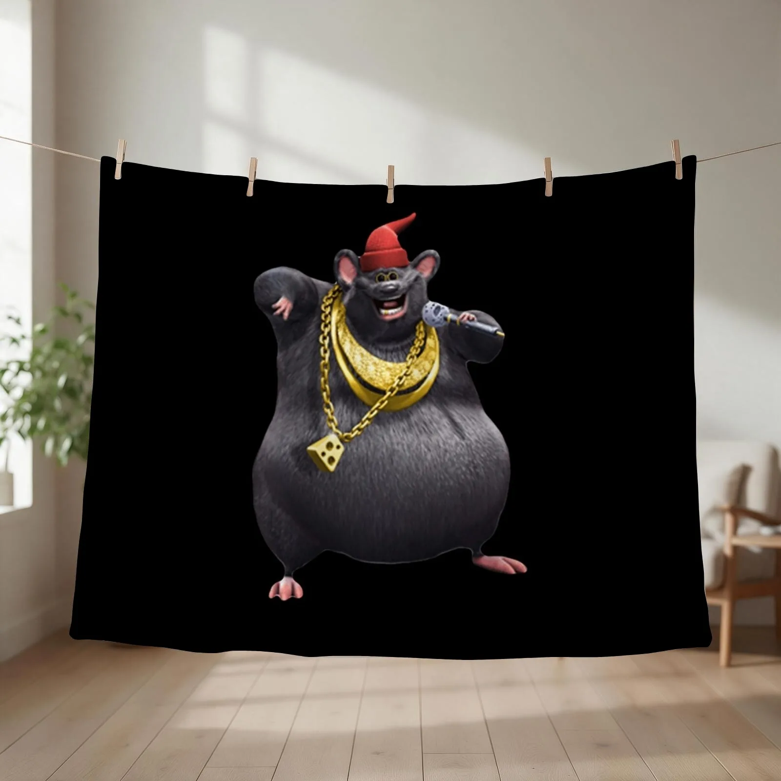 Biggie Cheese Rat Throw Blanket couch cozy soft plush fuzzy picnic outdoor blanket