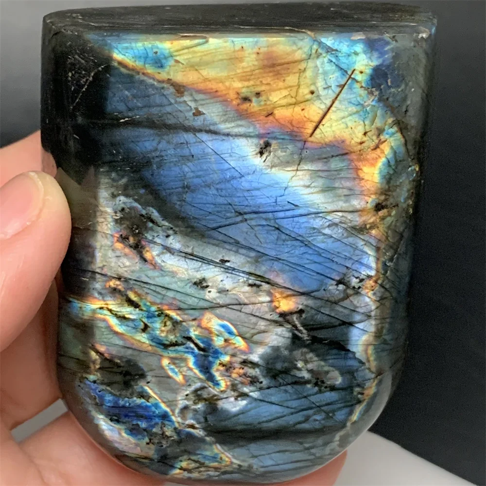 Natural Golden Yellow Light Labradorite Blocks Rare Silver Blue Green Purple Light Beads HOT Orange Labrador Stones Ornaments