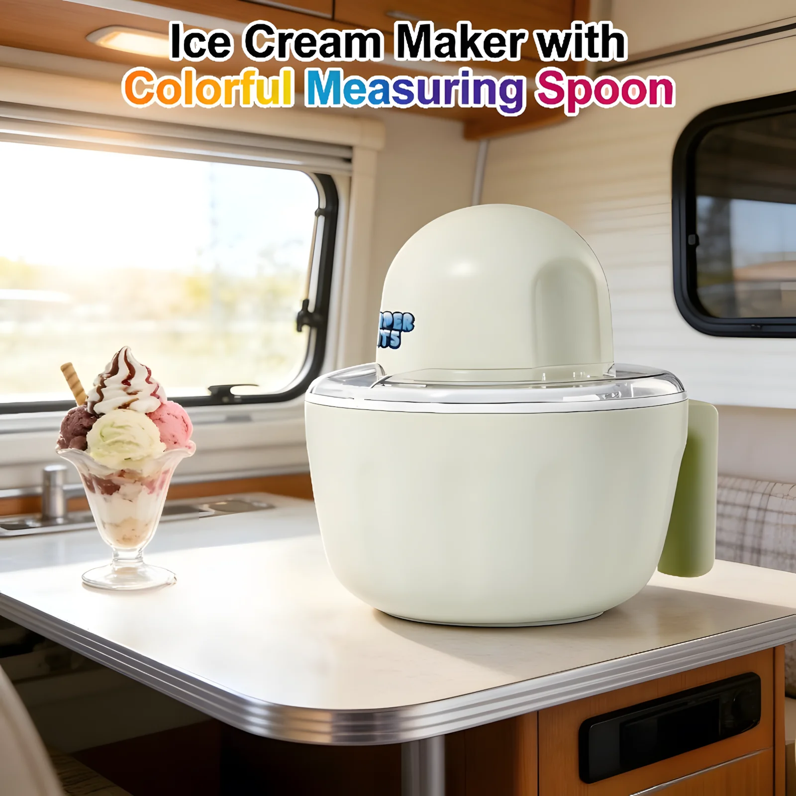 Automatic Smoothie Ice Cream Machine, USB Plug, Portable Ice Cream Machine for Home, RV, Camping, Party, Travel Gifts