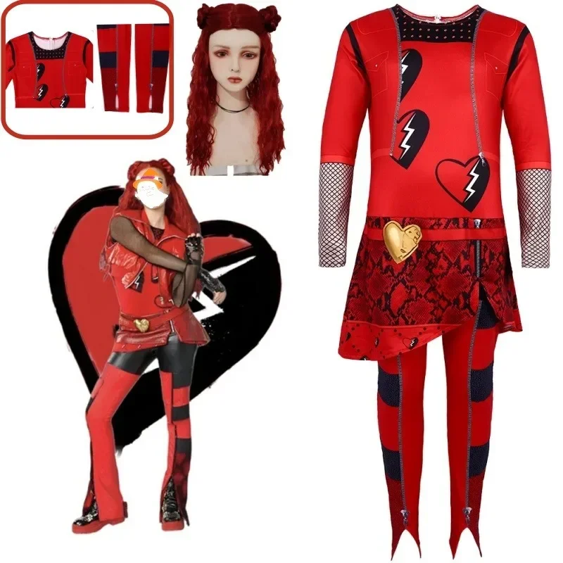 

FC6Descendants фильм Костюм The Rise Of Red Одежда для косплея Аниме Red Uneh одежда Хэллоуин Рождественская вечеринка Queen Dres@FC8!
