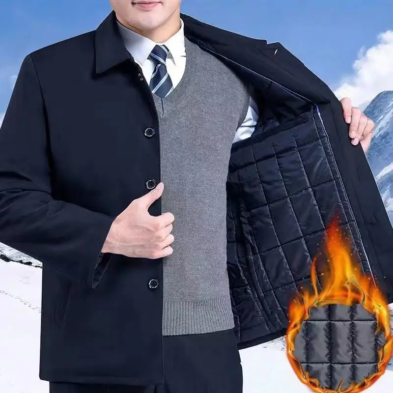 Warm Padded Men's Winter Jacket Thick Parka Autumn Winter New Blazer Jacket Casual Business Classic Office Social Outwear Coats